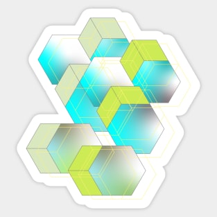 Network cubes and shapes Sticker